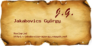 Jakabovics György névjegykártya
